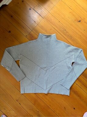Cynthia Rowley Striped Chevron Turtleneck Sweater